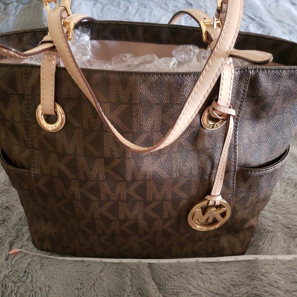 Michael Kors Brown EW Signature Tote Bag